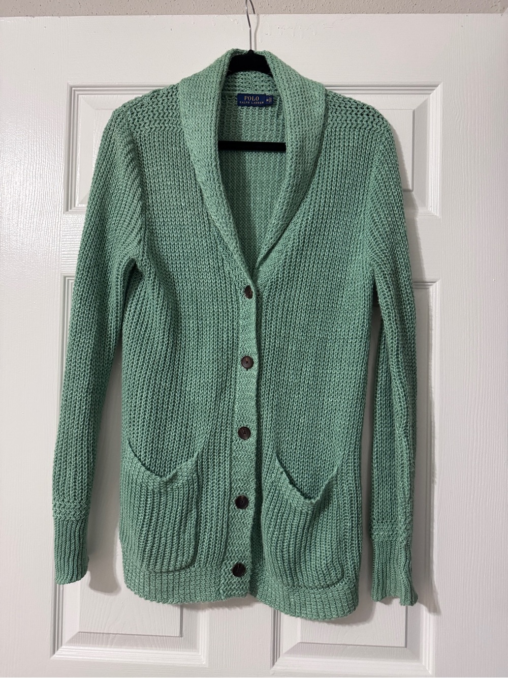 Polo Ralph Lauren Women’s Shawl Collar Linen Cardigan Sage Green Size M